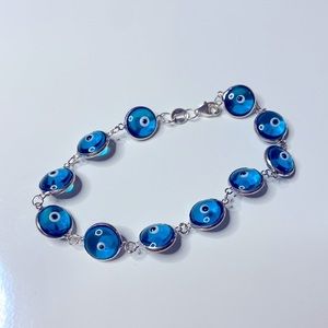 Sterling Silver Evil Eye Bracelet
